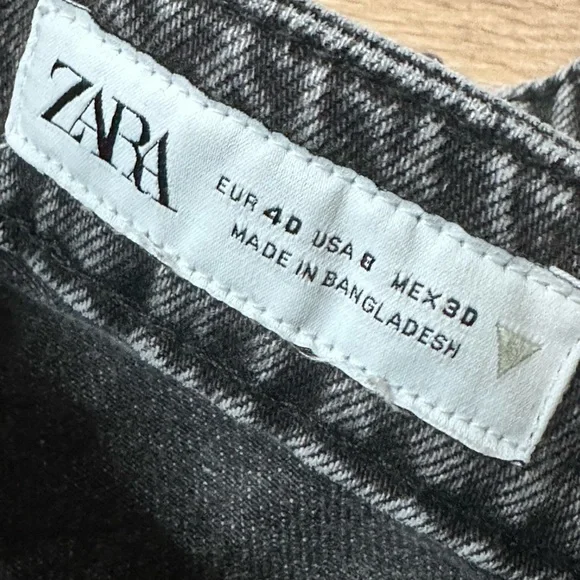 Zara Gray Wash Straight Wide Leg Cargo Pocket Jeans - Picture 12 of 15